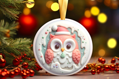 Round Christmass Ornament Sublimation|Clipart Product Image 1