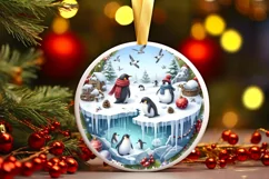 Winter Penguin Snow Scene Sublimation Clipart PNG Product Image 2
