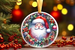 Colorful Santa Christmas Ornament Sublimation PNG Product Image 1