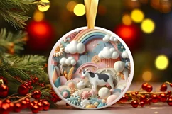 Round Christmas Ornament Sublimation|Clipart Product Image 1