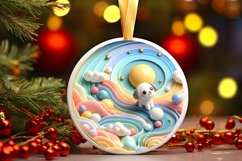 Round Christmas Ornament Sublimation|Clipart Product Image 3