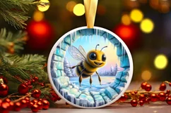 Icy Wall with Smiling Bee Sublimation PNG Product Image 2
