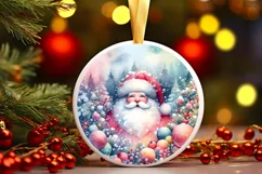 Santa Christmas Round Centerpiece Sublimation Clipart PNG Product Image 3