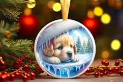 3D Round Puppy Portrait Sublimation PNG Product Image 1