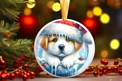 3D Puppy Winter Scene Sublimation Clipart PNG Product Image 3