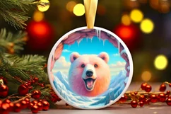 Bear in Snow Scene Sublimation Clipart PNG Product Image 1