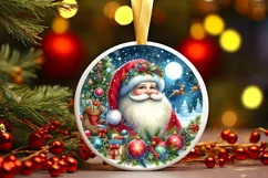 Snow Flake Christmas Ornament Sublimation PNG Product Image 2