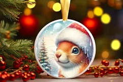 3D Squirrel Winter Scene Sublimation Clipart PNG Product Image 1