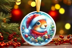 3D Squirrel Winter Scene Sublimation Clipart PNG Product Image 2