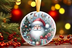 Santa Round Ornament Sublimation PNG Product Image 3