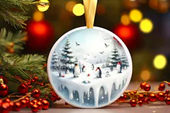 Round Christmass Ornament Sublimation|Clipart Product Image 1
