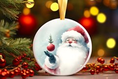 Colorful Santa Christmas Ornament Sublimation PNG Product Image 2