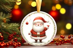 Colorful Santa Christmas Ornament Sublimation PNG Product Image 3