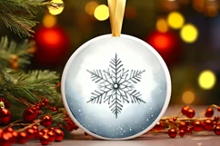 Snow Flake Winter Scene Ornament Sublimation PNG Product Image 2