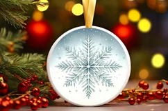 Snow Flake Winter Scene Ornament Sublimation PNG Product Image 3