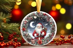 Watercolor Christmas Round Traditional Painting PNG Product Image 2