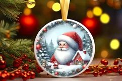 Watercolor Christmas Round Traditional Painting PNG Product Image 1