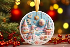 Round Christmas Ornament Sublimation|Clipart Product Image 3