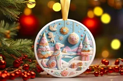 Round Christmas Ornament Sublimation|Clipart Product Image 3