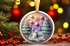 Round Christmas Ornament Sublimation|Clipart Product Image 1