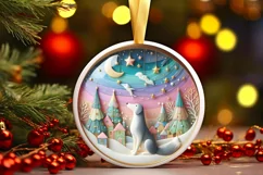 Round Christmas Ornament Sublimation|Clipart Product Image 1