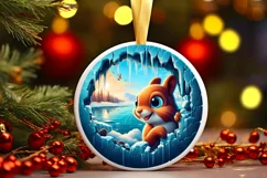 Squirrel in Winter Woodland Scene Sublimation Clipart PNG Product Image 1
