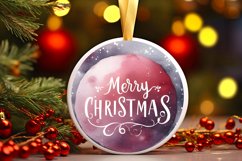 Merry Christmas Round Ornament Sublimation PNG Product Image 3