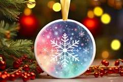 Pastel Snowy Christmas Ornament Sublimation PNG Product Image 3