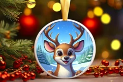 Deer in Snow Scene Sublimation Clipart PNG Product Image 3