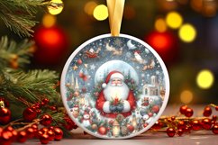 Santa Christmas Round Ornament PNG Product Image 3