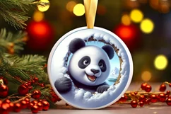 Panda in Snow Scene Sublimation Clipart PNG Product Image 2