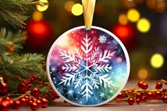 Christmas Snowflake Round Painting PNG Product Image 1