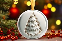 3D Christmas Deer with Melting Edges Round Ornament Product Image 3
