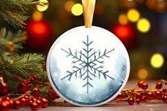 Snowy Winter Christmas Ornament Sublimation PNG Product Image 1