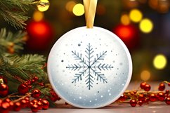 Snowy Winter Christmas Ornament Sublimation PNG Product Image 3