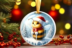 3D Bee Winter Scene Sublimation Clipart PNG Product Image 2