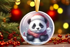 3D Panda Portrait Winter Scene PNG Product Image 1