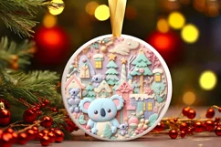 Round Christmas Ornament Sublimation|Clipart Product Image 1