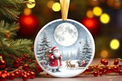 Santa Centered Winter Round Ornament Sublimation PNG Product Image 3