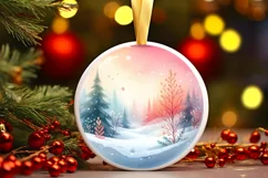 Colorful Winter Scene with Penguins 3D Image PNG Product Image 2