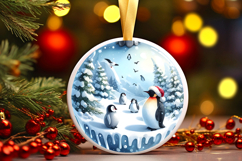 Round Christmass Ornament Sublimation|Clipart Product Image 1