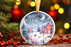 Round Christmass Ornament Sublimation|Clipart Product Image 1