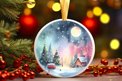 Round Christmass Ornament Sublimation|Clipart Product Image 1