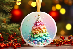Round Christmass Ornament Sublimation|Clipart Product Image 1