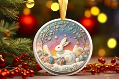 Round Christmas Ornament Sublimation|Clipart Product Image 1