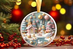 Round Christmas Ornament Sublimation|Clipart Product Image 1