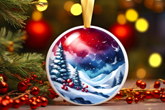 Round Christmass Ornament Sublimation|Clipart Product Image 1