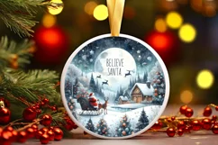 Believe in Santa Round Ornament PNG Product Image 3