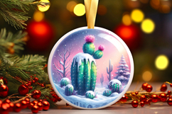 Round Christmass Ornament Sublimation|Clipart Product Image 1