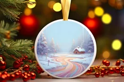 Detailed Pastel Molten Candy Winter Scene PNG Product Image 1
